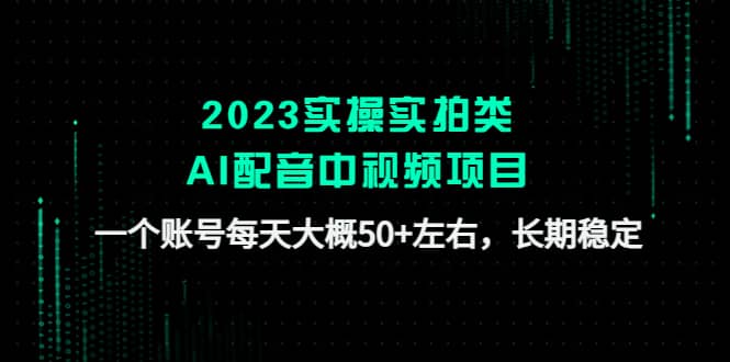 2023实操实拍类AI配音中视频项目，一个账号每天大概50+左右，长期稳定-逍遥游