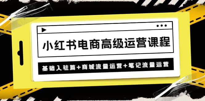 小红书电商高级运营课程：基础入驻篇+商城流量运营+笔记流量运营-逍遥游