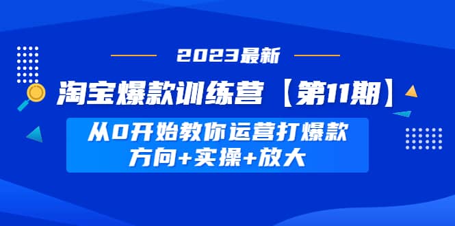 淘宝爆款训练营【第11期】 从0开始教你运营打爆款,方向+实操+放大-逍遥游