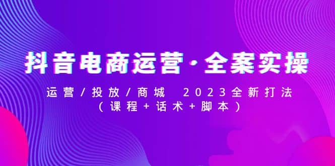 抖音电商运营·全案实操：运营/投放/商城 2023全新打法-逍遥游