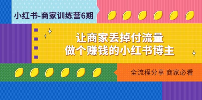 小红书-商家训练营12期:让商家丢掉付流量-逍遥游