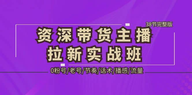 资深·带货主播拉新实战班,0粉号/老号/节奏/话术/播感/流量-38节完整版-逍遥游