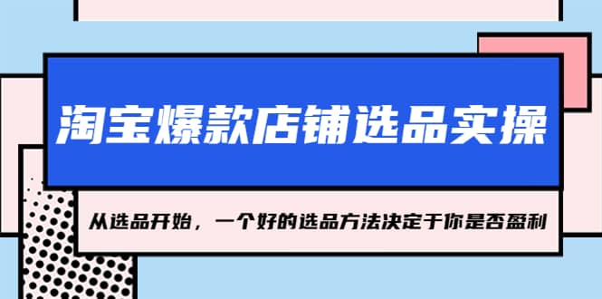 淘宝爆款店铺选品实操，2023从选品开始，一个好的选品方法决定于你是否盈利-逍遥游