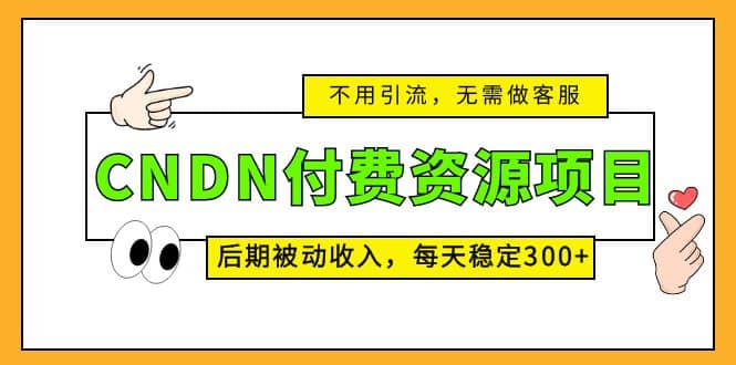 CNDN付费资源项目,不用引流,无需做客服,后期被动收入-逍遥游