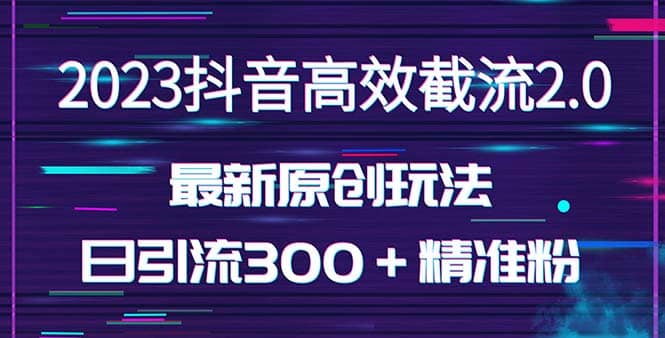 日引300+创业粉,独家抖音高效截流2.0玩法(价值1280)-逍遥游