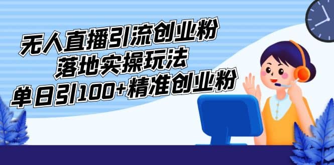 外面收费3980的无人直播引流创业粉落地实操玩法,单日引100+精准创业粉-逍遥游