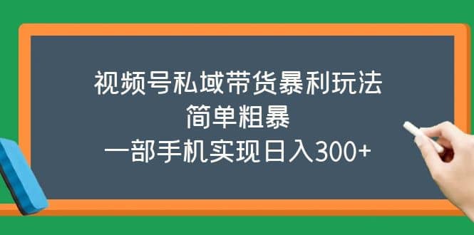 视频号私域带货暴利玩法,简单粗暴-逍遥游