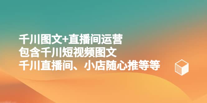 千川图文+直播间运营,包含千川短视频图文、千川直播间、小店随心推等等-逍遥游