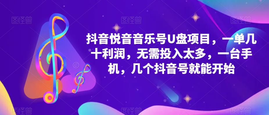 抖音音乐号U盘项目 一单几十利润 无需投入太多 一台手机 几个抖音号就开始-逍遥游