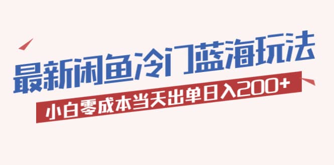 2023最新闲鱼冷门蓝海玩法,小白零成本当天出单日入200+-逍遥游