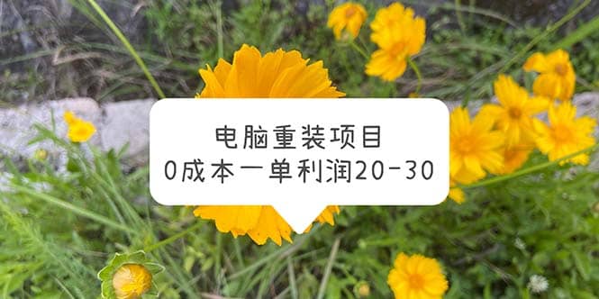 电脑系统重装项目,0成本一单利润20-30-逍遥游