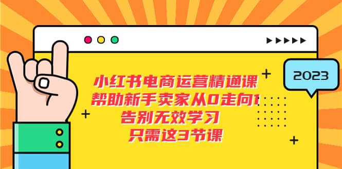 小红书电商·运营精通课,帮助新手卖家从0走向1 告别无效学习(7节视频课)-逍遥游