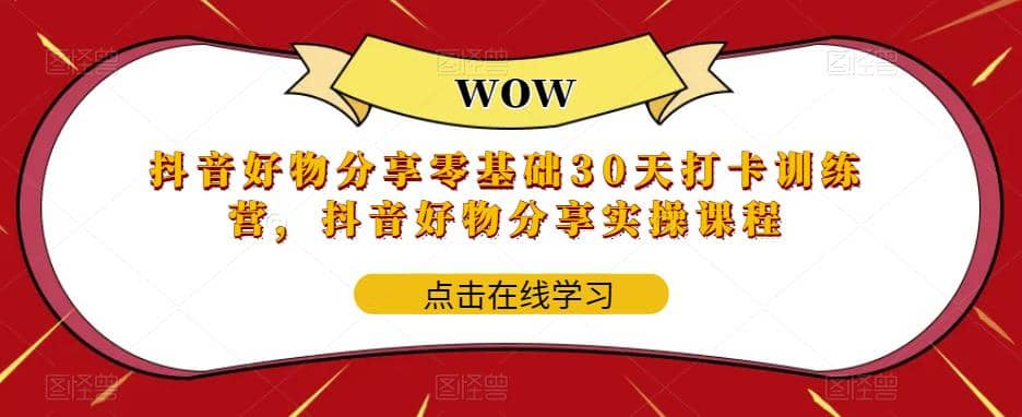 抖音好物分享0基础30天-打卡特训营,抖音好物分享实操课程-逍遥游