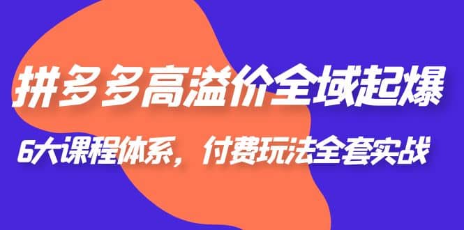 拼多多-高溢价 全域 起爆,6大课程体系,付费玩法全套实战-逍遥游