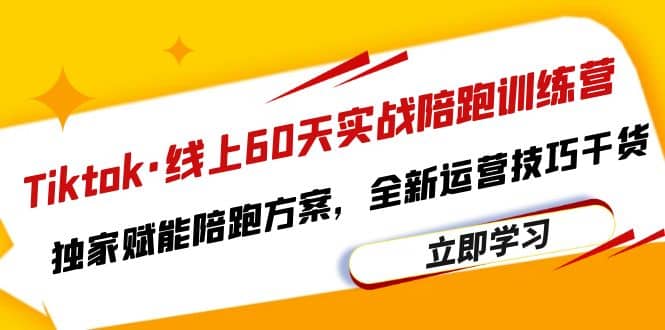 Tiktok·线上60天实战陪跑训练营，独家赋能陪跑方案，全新运营技巧干货-逍遥游