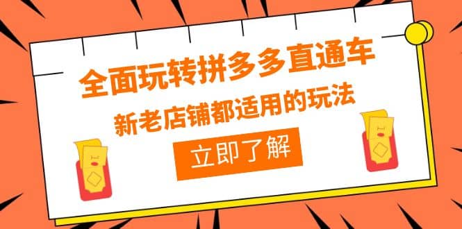 全面玩转拼多多直通车，新老店铺都适用的玩法（12节精华课）-逍遥游