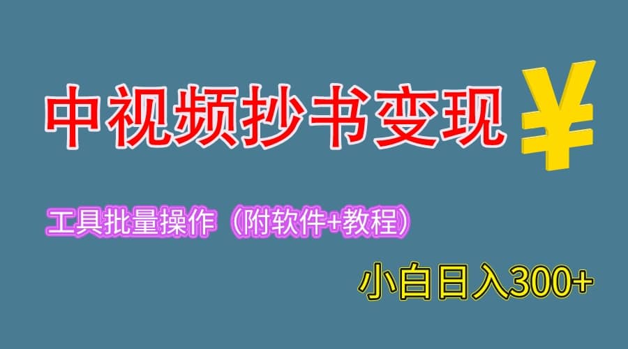 2023中视频抄书变现(附工具+教程),一天300+,特别适合新手操作的副业-逍遥游