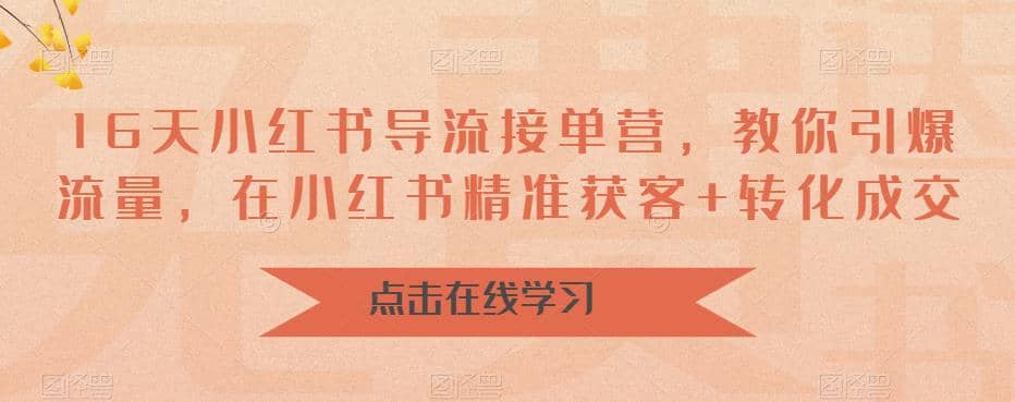 16天-小红书 导流接单营,教你引爆流量,在小红书精准获客+转化成交-逍遥游