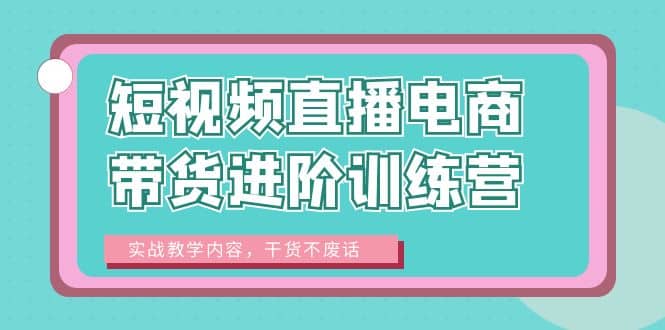 短视频直播电商带货进阶训练营：实战教学内容，干货不废话-逍遥游
