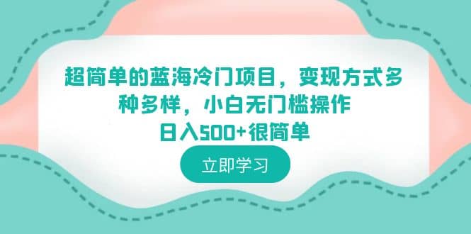 超简单的蓝海冷门项目,变现方式多种多样,小白无门槛操作日入500+很简单-逍遥游