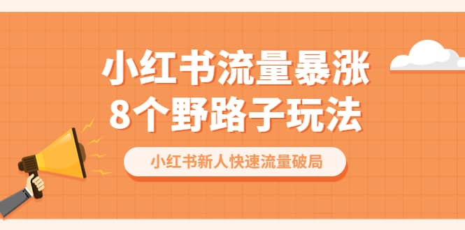 小红书流量-暴涨8个野路子玩法:小红书新人快速流量破局(8节课)-逍遥游