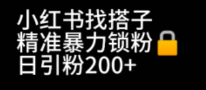 小红书找搭子暴力精准锁粉+引流日引200+精准粉-逍遥游