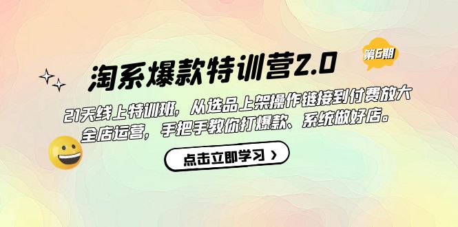 淘系爆款特训营2.0【第六期】从选品上架到付费放大 全店运营 打爆款 做好店-逍遥游