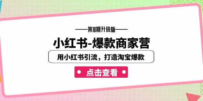小红书-爆款商家营【第18期升级版】用小红书引流,打造淘宝爆款(16节课)-逍遥游