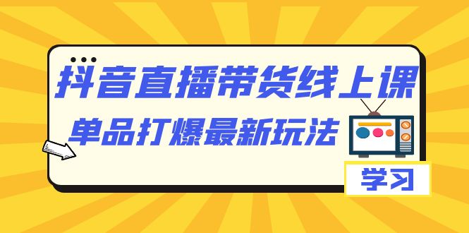 抖音·直播带货线上课，单品打爆最新玩法（12节课）-逍遥游