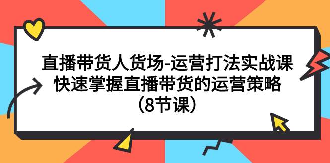 直播带货人货场-运营打法实战课:快速掌握直播带货的运营策略(8节课)-逍遥游