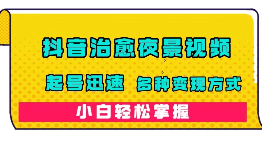 抖音治愈系夜景视频,起号迅速,多种变现方式,小白轻松掌握(附120G素材)-逍遥游