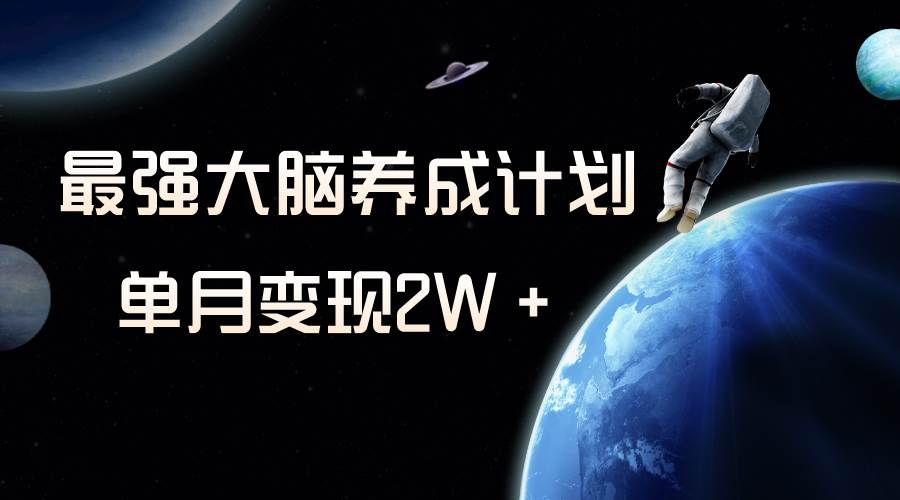冷门虚拟项目,最强大脑养成计划,一个月变现2W+-逍遥游