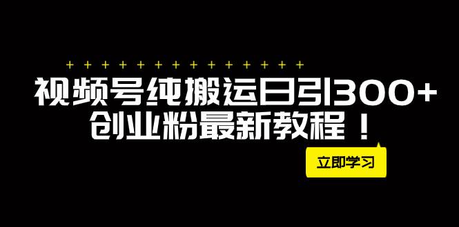 外面卖2580视频号纯搬运日引300+创业粉最新教程!-逍遥游