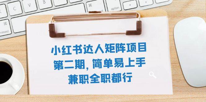小红书达人矩阵项目第二期,简单易上手,兼职全职都行(11节课)-逍遥游