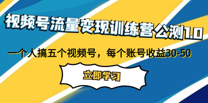 视频号流量变现训练营公测1.0：一个人搞五个视频号，每个账号收益30-50-逍遥游