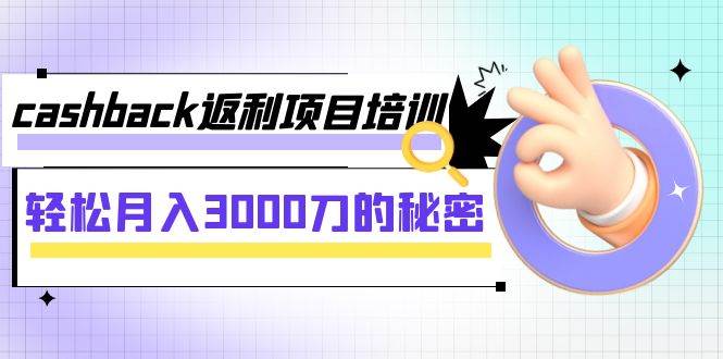 cashback返利项目培训:轻松月入3000刀的秘密(8节课)-逍遥游