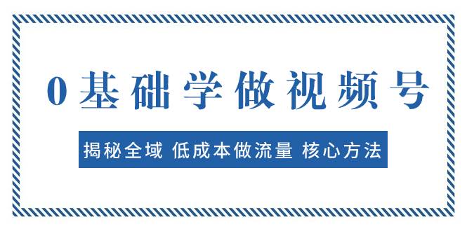 0基础学做视频号:揭秘全域 低成本做流量 核心方法 快速出爆款 轻松变现-逍遥游