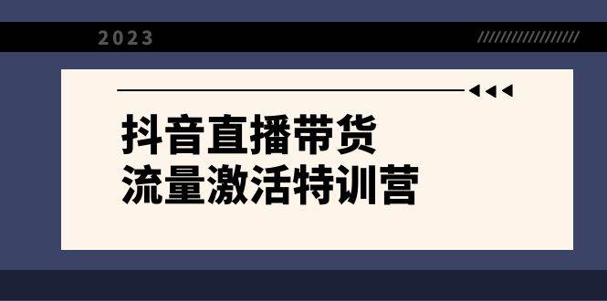 抖音直播带货-流量激活特训营,入行新手小白主播必学(21节课+资料)-逍遥游