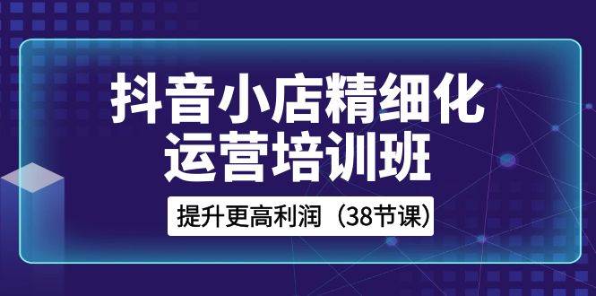 抖音小店-精细化运营培训班,提升更高利润(38节课)-逍遥游