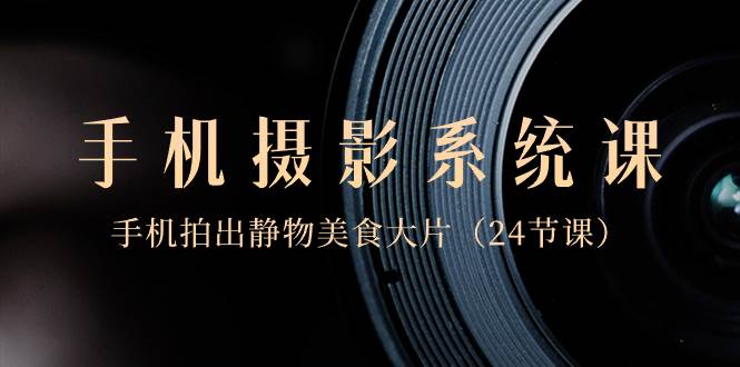 0基础-手机摄影系统课，手机拍出静物美食大片（24节课）-逍遥游