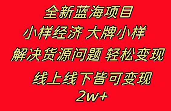 全新蓝海项目 小样经济大牌小样 线上和线下都可变现 月入2W+-逍遥游
