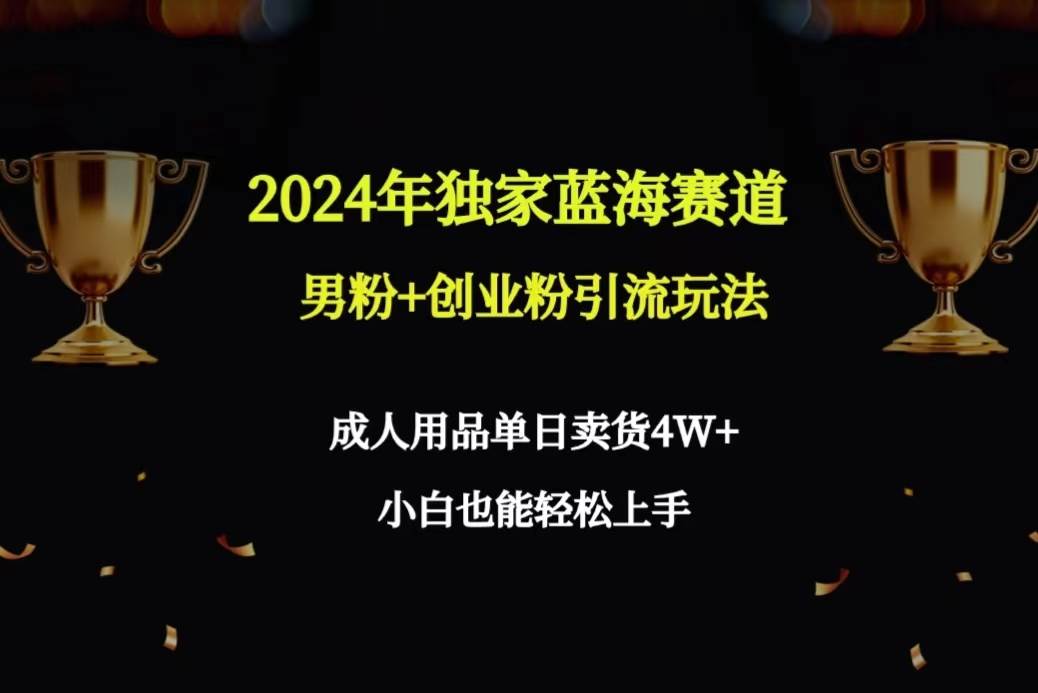 2024年独家蓝海赛道男粉+创业粉引流玩法,成人用品单日卖货4W+保姆教程-逍遥游