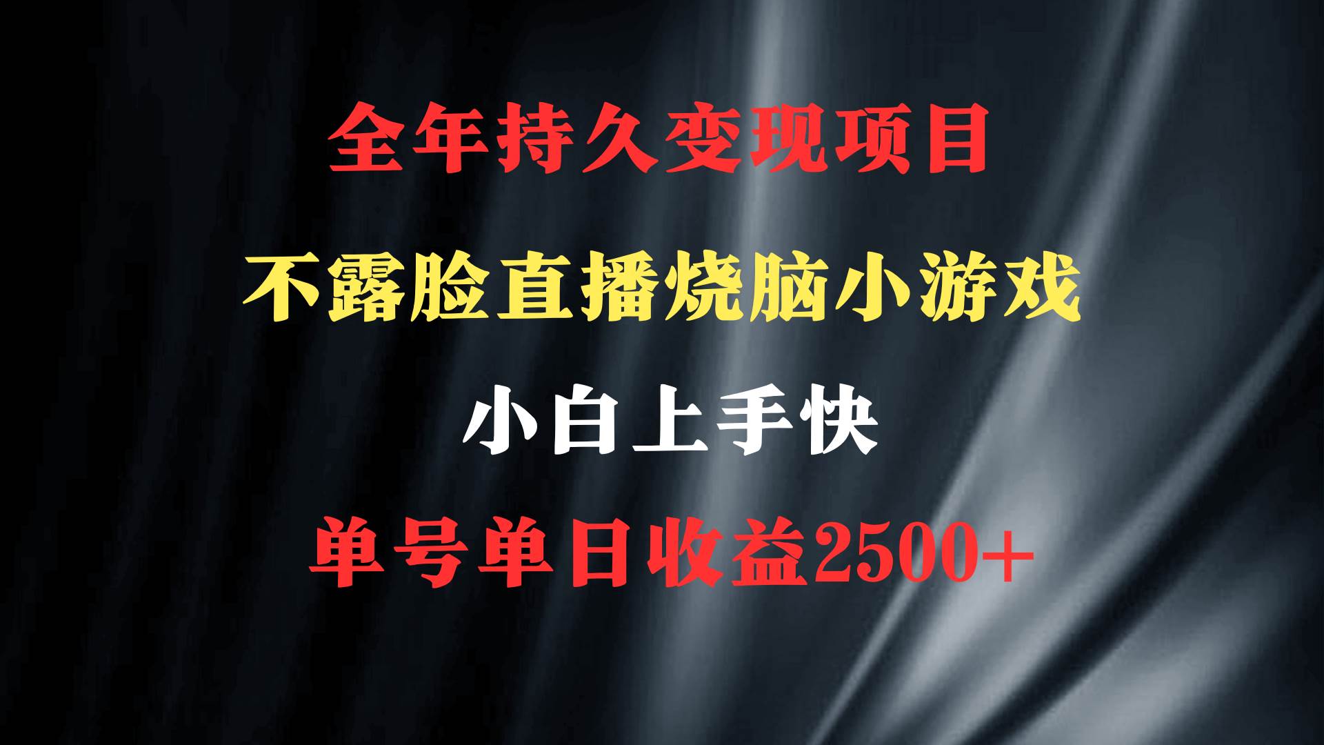 2024年 最优项目,烧脑小游戏不露脸直播 小白上手快 无门槛 一天收益2500+-逍遥游