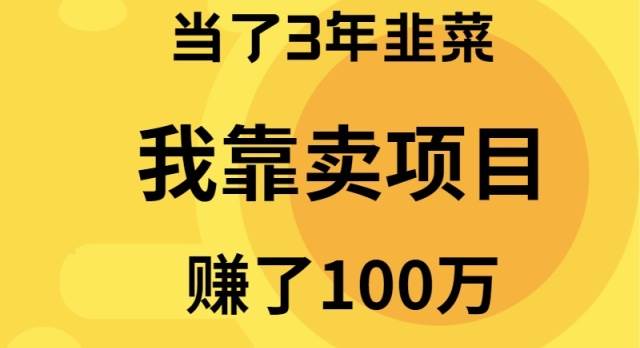 当了3年韭菜,我靠卖项目赚了100万-逍遥游