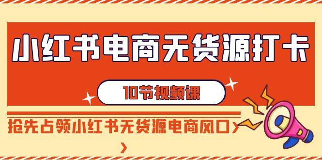 小红书电商-无货源打卡，抢先占领小红书无货源电商风口（10节课）-逍遥游
