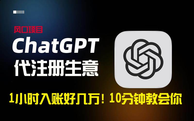 一小时入账好几万!利润大到吓人的ChatGPT代注册小生意,10分钟教会你,…-逍遥游