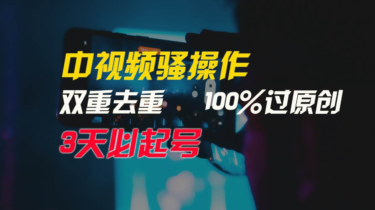 中视频骚操作,双重去重100%过原创,3天比必起号,简单无脑,月入3W+-逍遥游