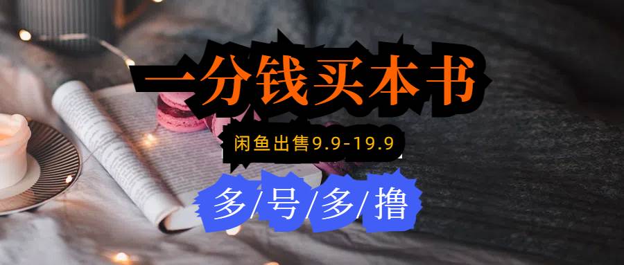 每天花1分钱买一本书,闲鱼出售9.9-19.9不等,多账号多撸 新手小白均可操作-逍遥游
