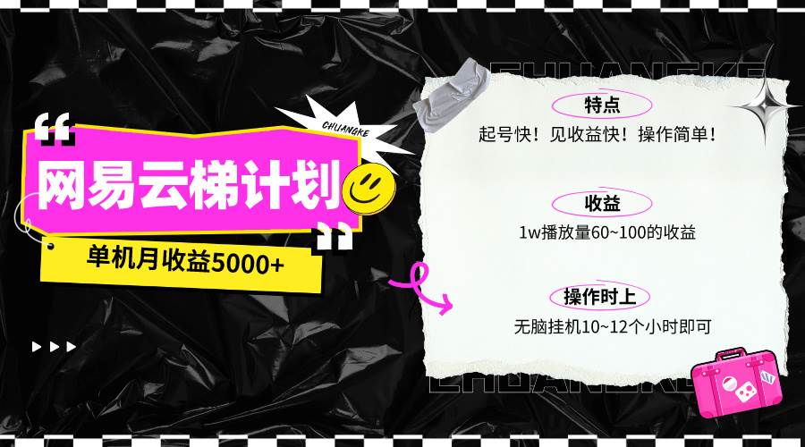 最新网易云梯计划网页版,单机月收益5000+!可放大操作-逍遥游