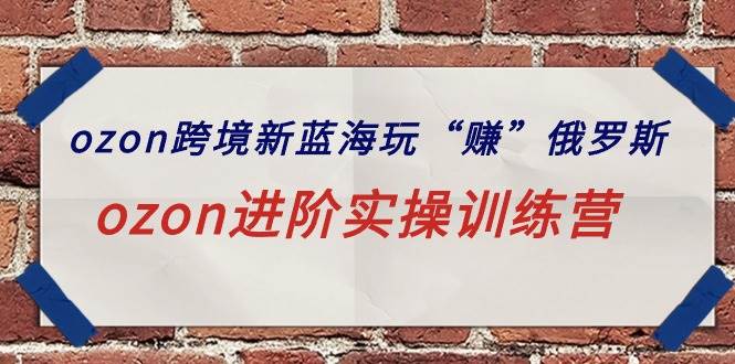 ozon跨境新蓝海玩“赚”俄罗斯,ozon进阶实操训练营-逍遥游